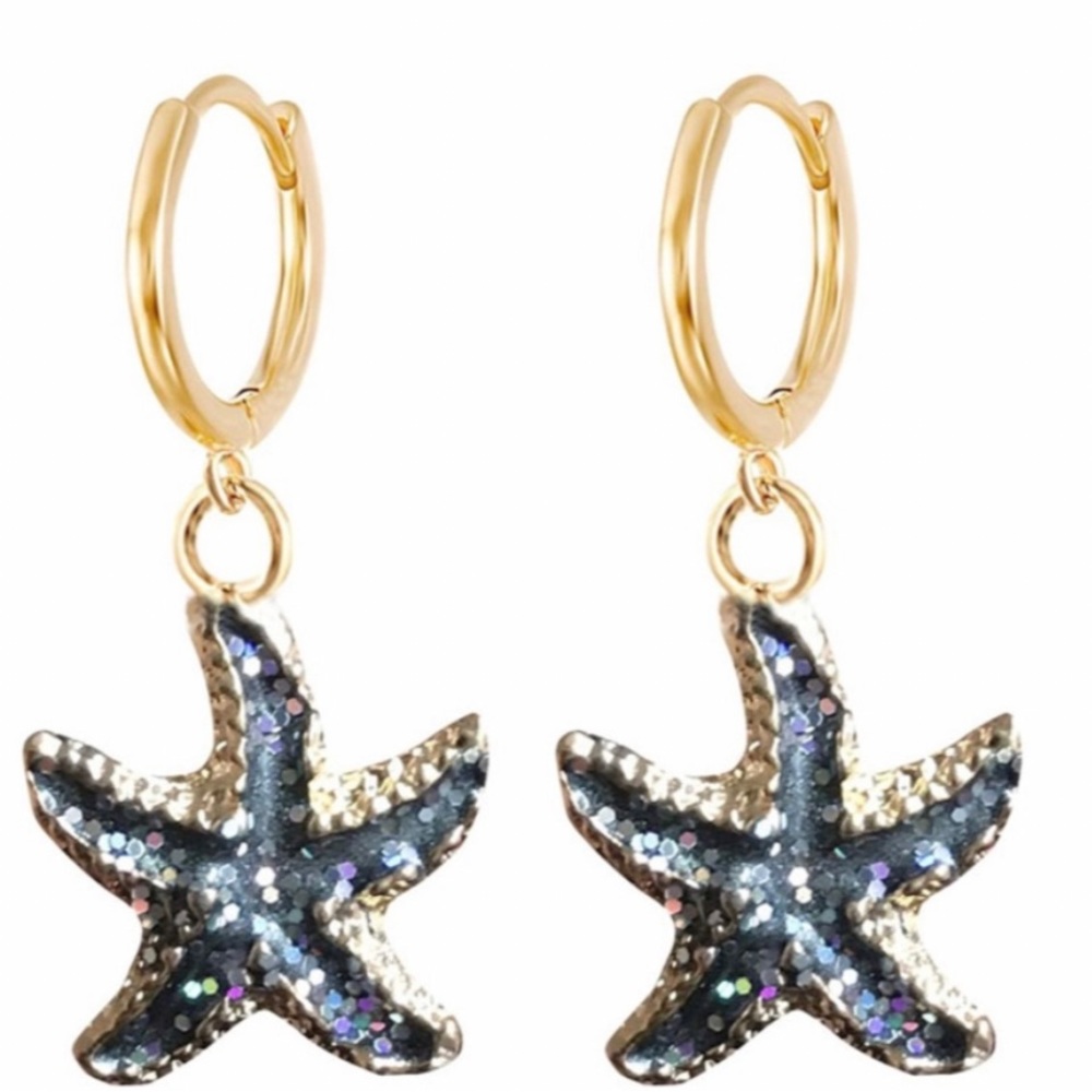 🛑SOLD🛑 Navy starfish earrings